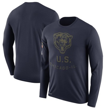 Chicago Bears Men's Navy Legend 2018 Salute to Service Sideline Performance Long Sleeve T-Shirt
