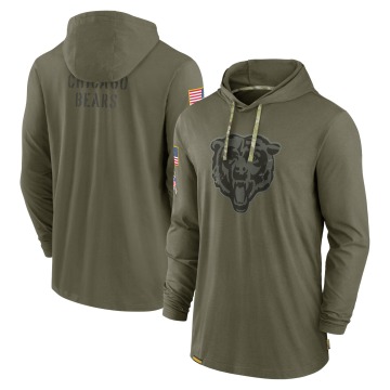 Chicago Bears Men's Olive 2022 Salute to Service Tonal Pullover Hoodie