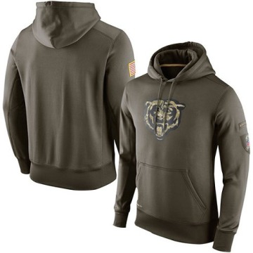 Chicago Bears Men's Olive Salute To Service KO Performance Hoodie