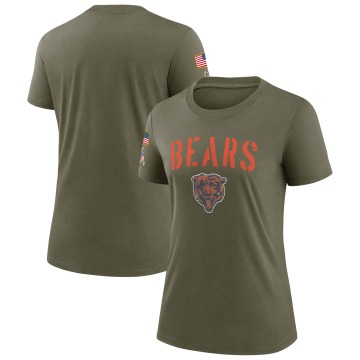Chicago Bears Women's Olive Legend 2022 Salute To Service T-Shirt