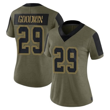 C.J. Goodwin Women's Olive Limited 2021 Salute To Service Jersey