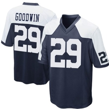 C.J. Goodwin Youth Navy Blue Game Throwback Jersey