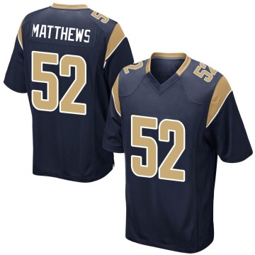 Clay Matthews Youth Navy Game Team Color Jersey