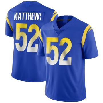 Clay Matthews Youth Royal Limited Alternate Vapor Untouchable Jersey