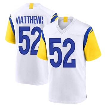 Clay Matthews Youth White Game Jersey