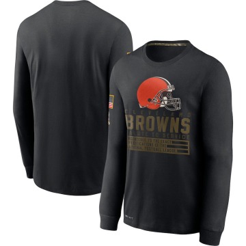 Cleveland Browns Men's Black 2020 Salute to Service Sideline Performance Long Sleeve T-Shirt