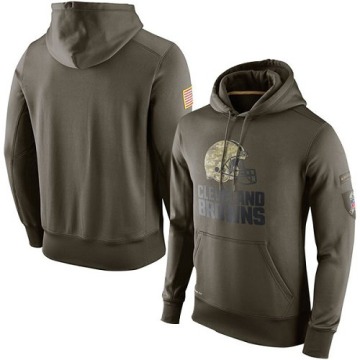 Cleveland Browns Men's Olive Salute To Service KO Performance Hoodie