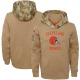 Cleveland Browns Youth Khaki 2019 Salute to Service Therma Pullover Hoodie