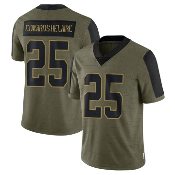Clyde Edwards-Helaire Men's Olive Limited 2021 Salute To Service Jersey