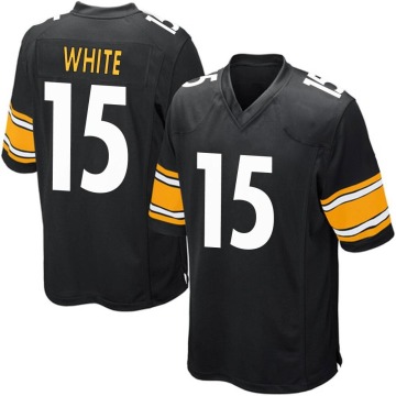 Cody White Youth White Game Black Team Color Jersey