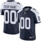 Custom Dallas Cowboys Youth Blue Limited Thanksgiving Alternate Jersey