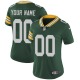 Custom Green Bay Packers Women's Green Limited Team Color Jersey