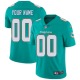 Custom Miami Dolphins Youth Green Limited Aqua Team Color Jersey