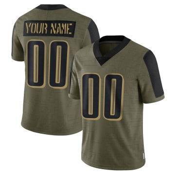 Custom Youth Olive Limited Custom 2021 Salute To Service Jersey