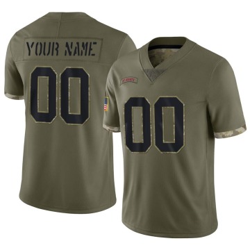 Custom Youth Olive Limited Custom 2022 Salute To Service Jersey