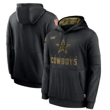 Dallas Cowboys Men's Black 2020 Salute to Service Sideline Performance Pullover Hoodie