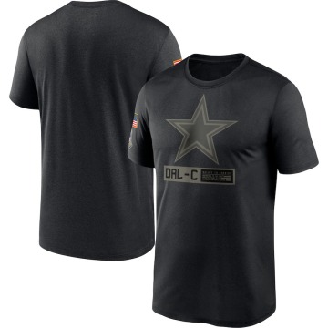 Dallas Cowboys Men's Black 2020 Salute to Service Team Logo Performance T-Shirt