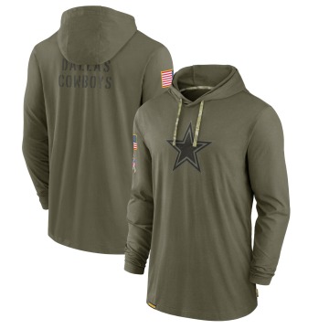 Dallas Cowboys Men's Olive 2022 Salute to Service Tonal Pullover Hoodie