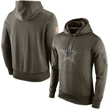 Dallas Cowboys Men's Olive Salute To Service KO Performance Hoodie