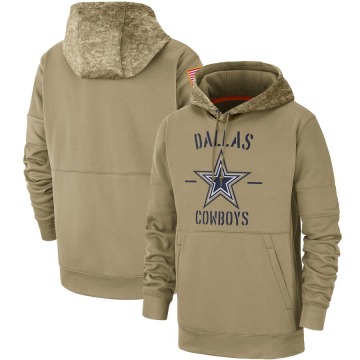 Dallas Cowboys Men's Tan 2019 Salute to Service Sideline Therma Pullover Hoodie