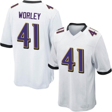 Daryl Worley Youth White Game Jersey
