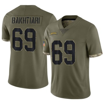 David Bakhtiari Youth Olive Limited 2022 Salute To Service Jersey