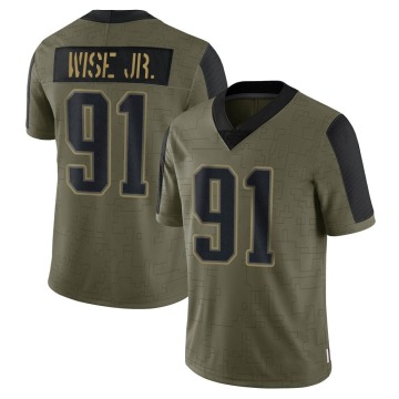 Deatrich Wise Jr. Men's Olive Limited 2021 Salute To Service Jersey