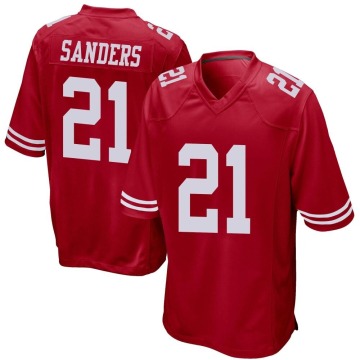 Deion Sanders Youth Red Game Team Color Jersey