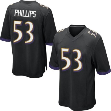 Del'Shawn Phillips Youth Black Game Jersey