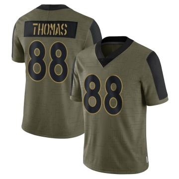 Demaryius Thomas Men's Olive Limited 2021 Salute To Service Jersey