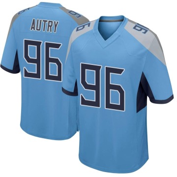 Denico Autry Youth Light Blue Game Jersey