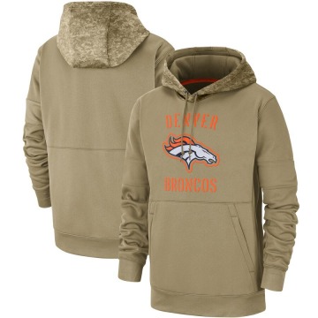 Denver Broncos Men's Tan 2019 Salute to Service Sideline Therma Pullover Hoodie