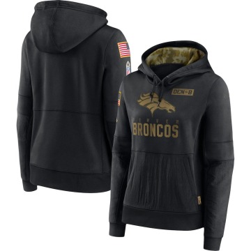 Denver Broncos Women's Black 2020 Salute to Service Performance Pullover Hoodie