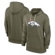 Denver Broncos Women's Olive 2022 Salute To Service Performance Pullover Hoodie