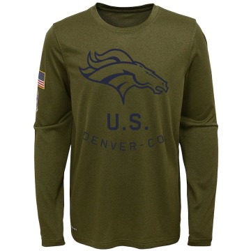Denver Broncos Youth Olive Legend 2018 Salute to Service Performance Long Sleeve T-Shirt