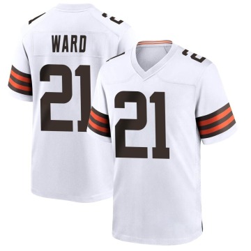Denzel Ward Youth White Game Jersey