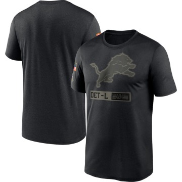 Detroit Lions Men's Black 2020 Salute to Service Team Logo Performance T-Shirt