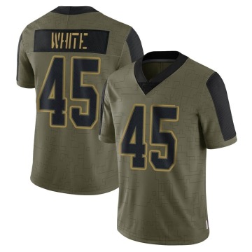 Devin White Men's White Limited Olive 2021 Salute To Service Jersey