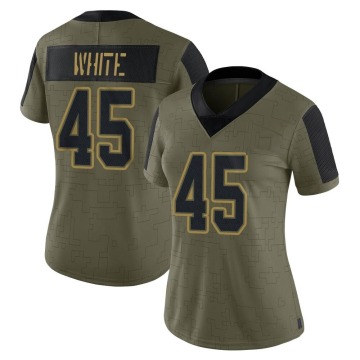 Devin White Women's White Limited Olive 2021 Salute To Service Jersey