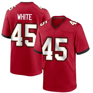 Devin White Youth White Game Red Team Color Jersey