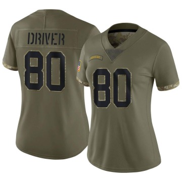 Donald Driver Women's Olive Limited 2022 Salute To Service Jersey