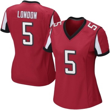 Drake London Women's Red Game Team Color Jersey