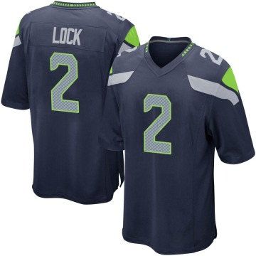Drew Lock Youth Navy Game Team Color Jersey