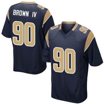 Earnest Brown IV Youth Brown Game Navy Team Color Jersey