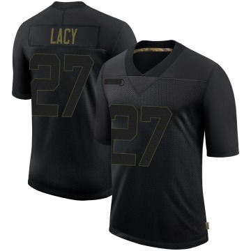 Eddie Lacy Men's Black Limited 2020 Salute To Service Jersey