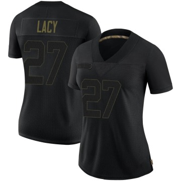 Eddie Lacy Women's Black Limited 2020 Salute To Service Jersey