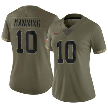 Eli Manning Women's Olive Limited 2022 Salute To Service Jersey