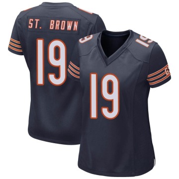 Equanimeous St. Brown Women's Brown Game Navy Team Color Jersey