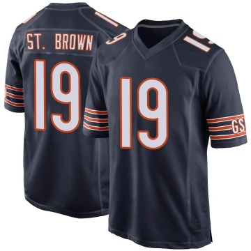 Equanimeous St. Brown Youth Brown Game Navy Team Color Jersey