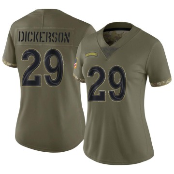 Eric Dickerson Women's Olive Limited 2022 Salute To Service Jersey